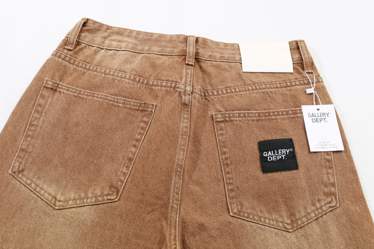 657#Gallery Dept new basic style brown washed small straight leg jeans American high street casual trousers washed brown S～XL P220